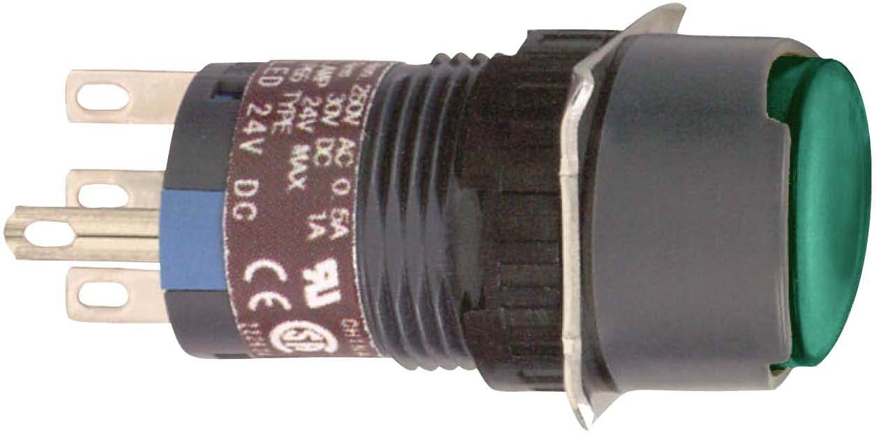 Schneider XB6EAW3B1P Leuchtdrucktaster, grün Ø 16, flach, o. Rastung, 24 V, 1W