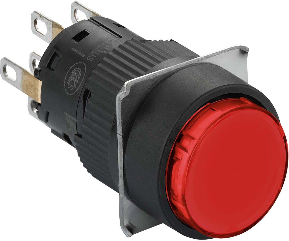 Schneider Electric XB6EAW4B2P Leuchtdrucktaster rot Ø 16 flach o. Rastung 24 V 2W 5 Stück