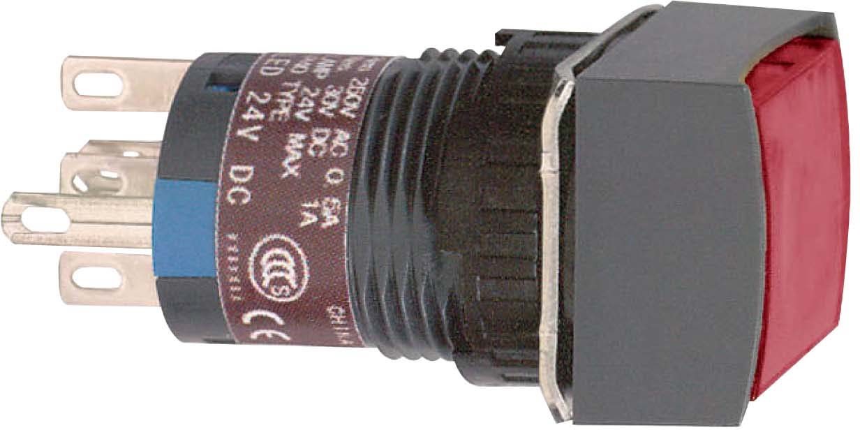 Schneider XB6ECF4B2P Leuchtdrucktaster, rot Ø 16, flach, o. Rastung, 24 V, 2W