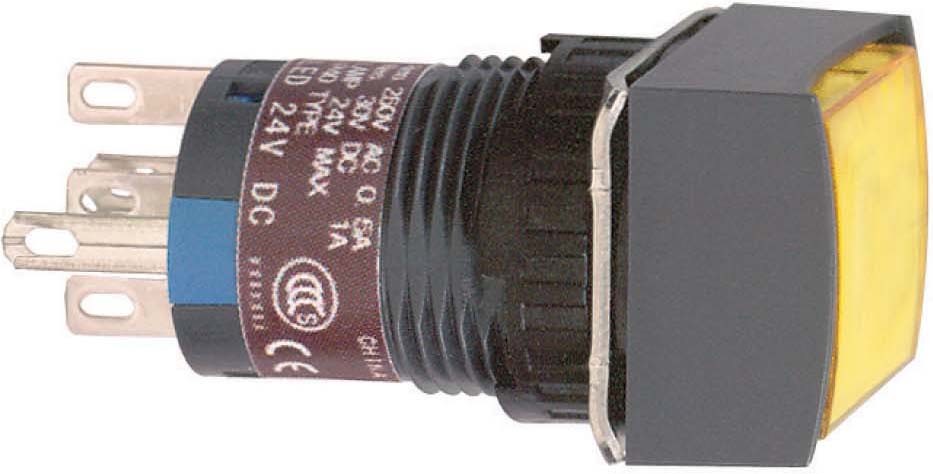 Schneider XB6ECW5J1P Leuchtdrucktaster, gelb Ø 16, flach, o. Rastung, 12 V, 1W