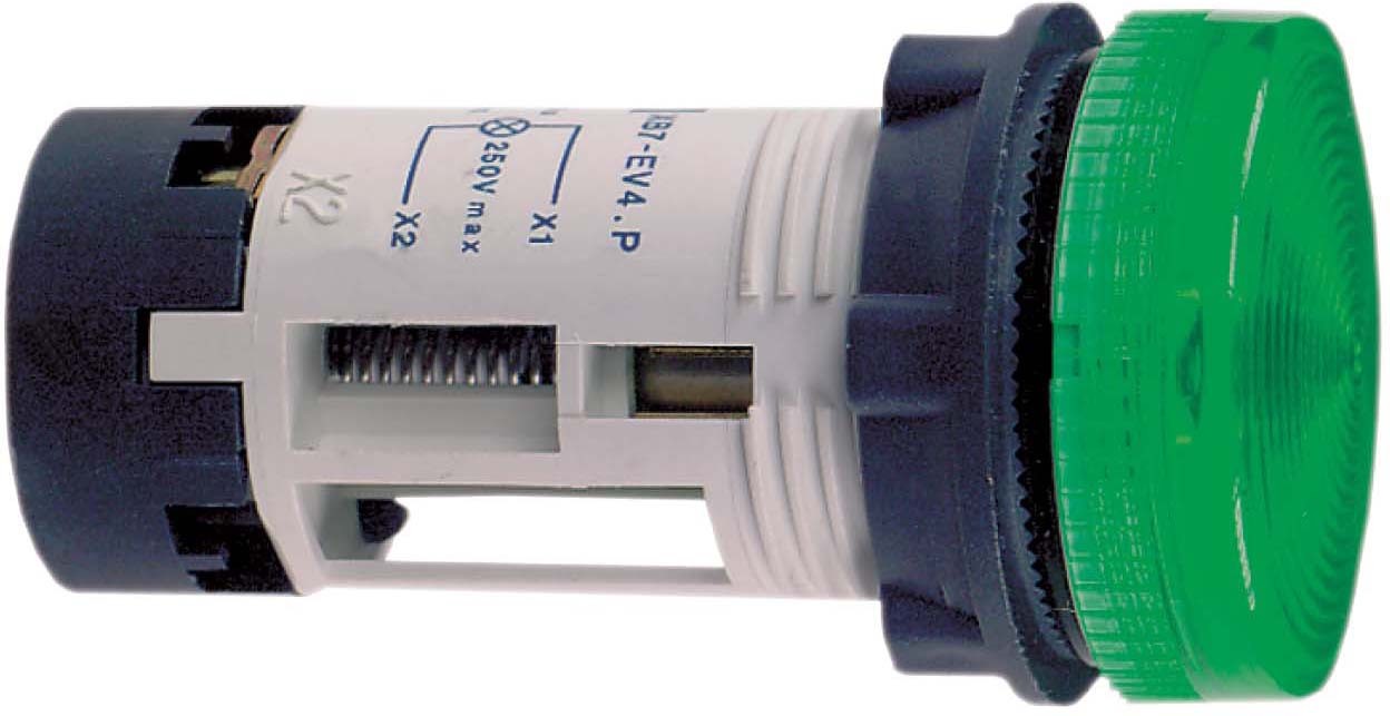 Schneider XB7EV03MP Leuchtmelder, Harmony XB7, Monoblock, Kunststoff, Ø22mm, grün, integrierte LED, 230V AC, Schraubklemme