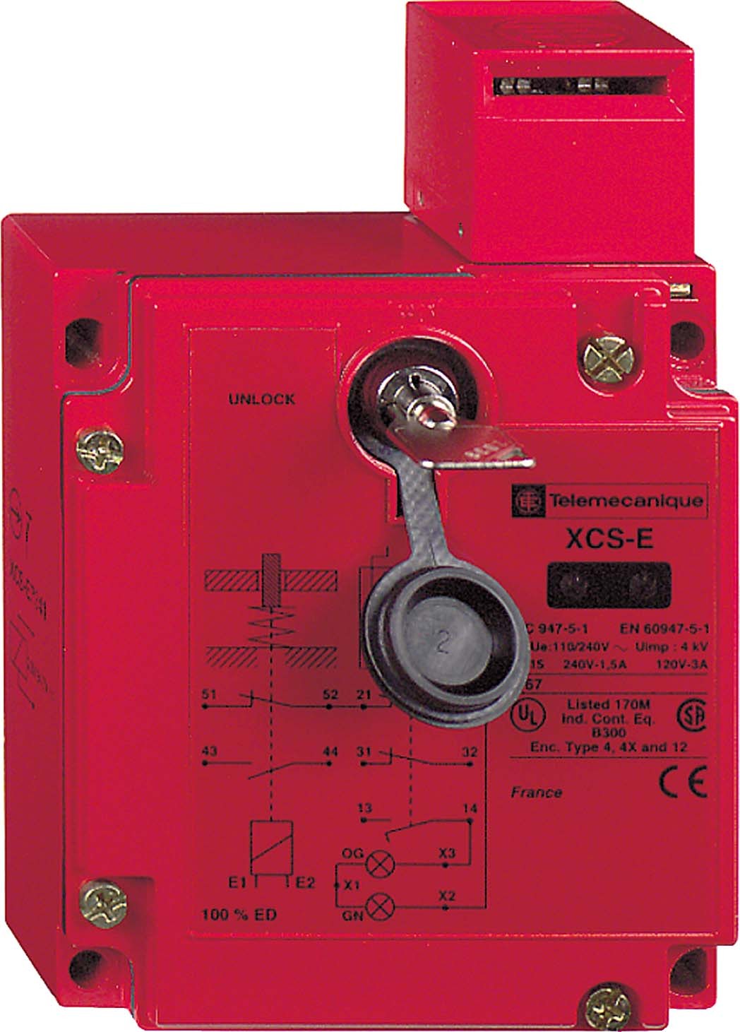 Schneider Electric XCSE7513 XCSE-Sicherh.-Pos.sch. Met.gek. 2Ö+1S - gest. schlt. 2 Leit.einf.