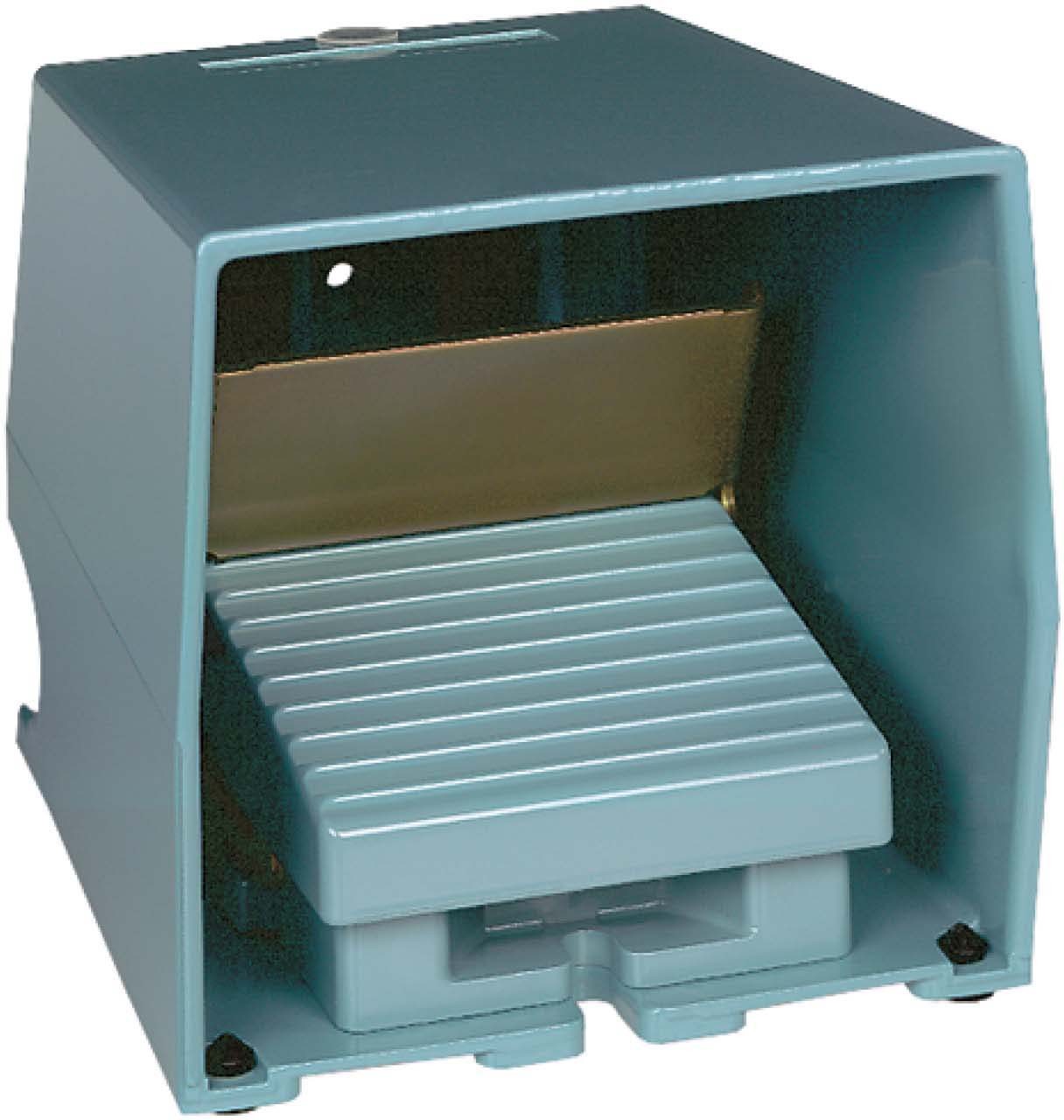 Schneider XPEM511 Fußschalter, Harmony XPE, einfach, Metall, blau, 1-stufig, 2Ö+2S, IP66, mit Schutzhaube, mit Verriegelung