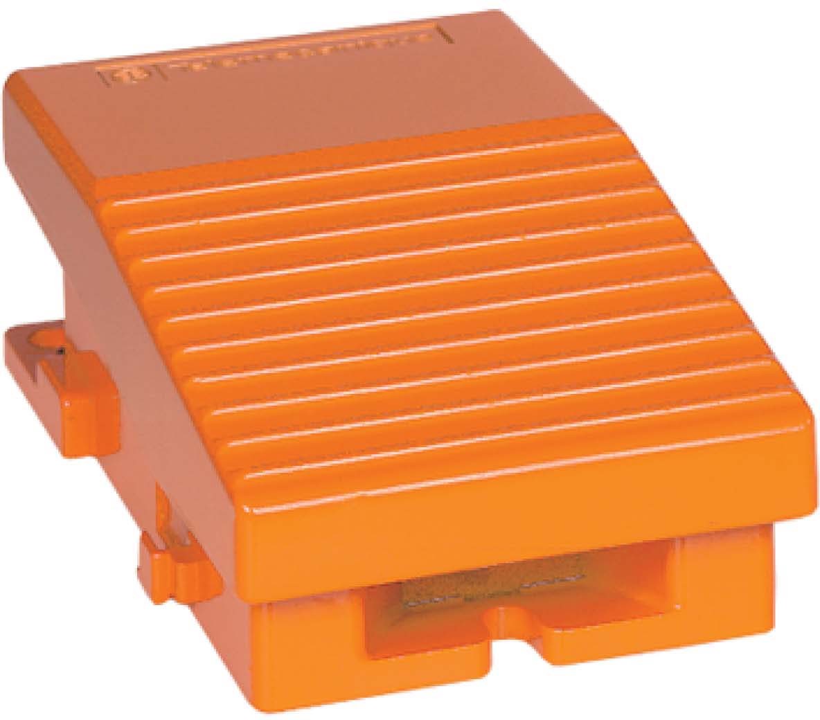 Schneider XPER110 Fußschalter, Harmony XPE, einfach, Metall, orange, 1-stufig, 1Ö+1S, IP66
