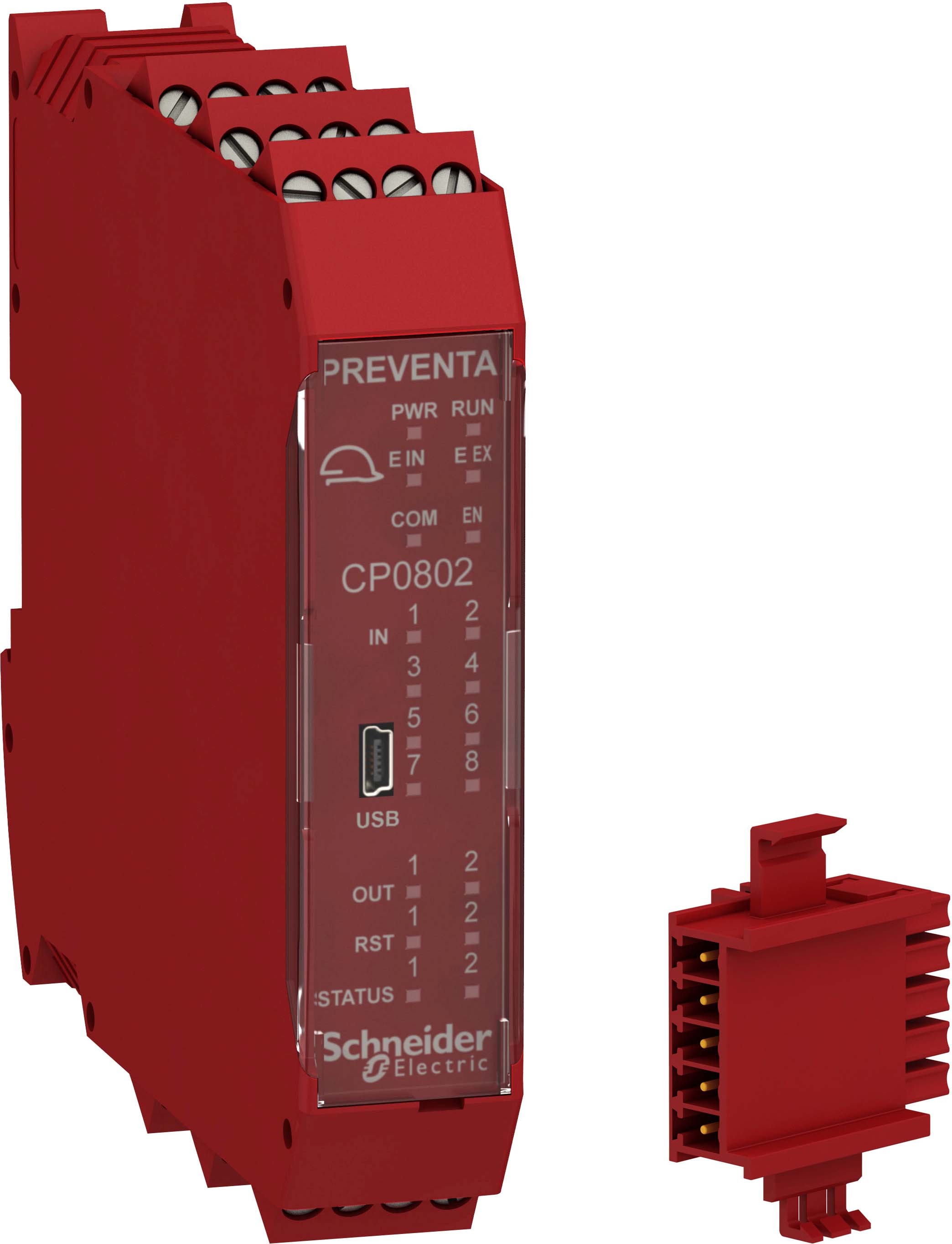 Schneider XPSMCMCP0802BC CPU des modularen Sicherheitscontrollers Modicon XPSMCM, V1, 8E, 2x2A, Schraubklemmen, mit Rückwand-Busstecker