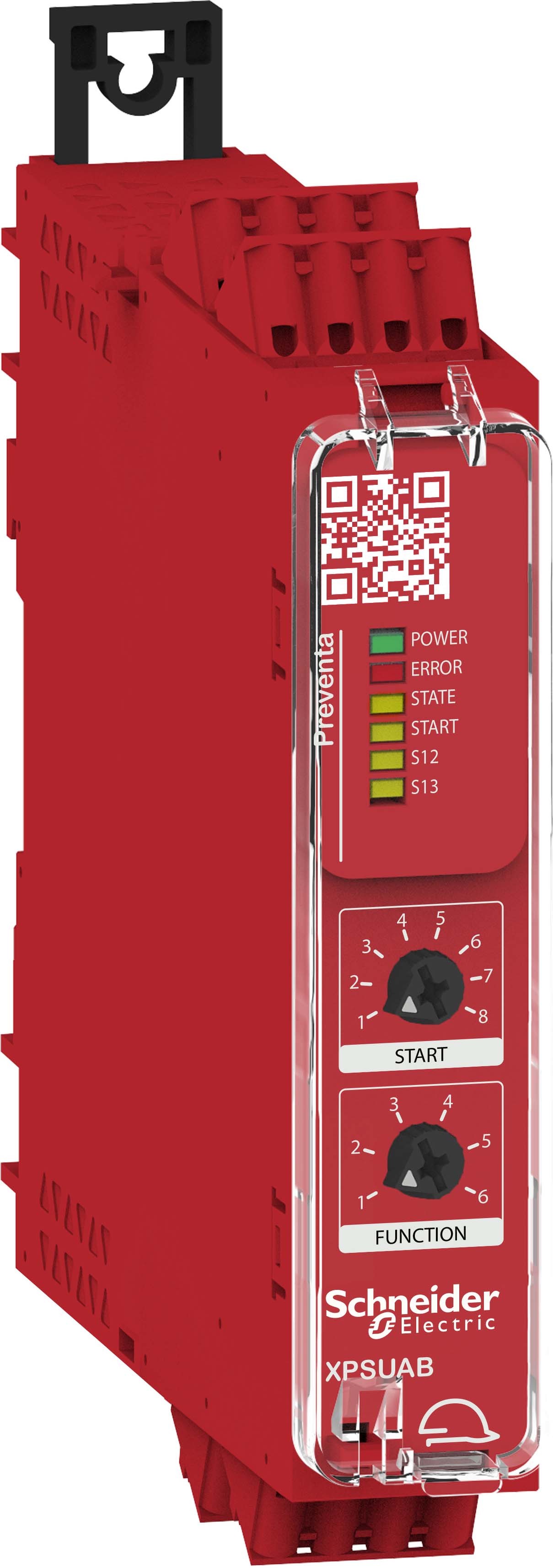 Schneider XPSUAB11CC Sicherheitsrelais, Harmony XPSU, 6Funktionen, 1Kreis, PLc/SIL1, 1W, Diagnose, 24VAC/DC, Federzug