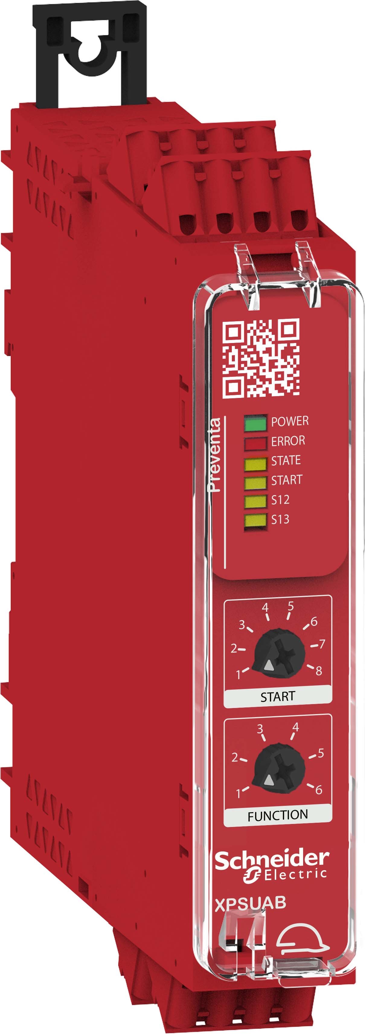 Schneider XPSUAB31CC Sicherheitsrelais, Harmony XPSU, 6Funktionen, 1Kreis, PLc/SIL1, 1W, Diagnose, 48-240VAC/DC, Federzug