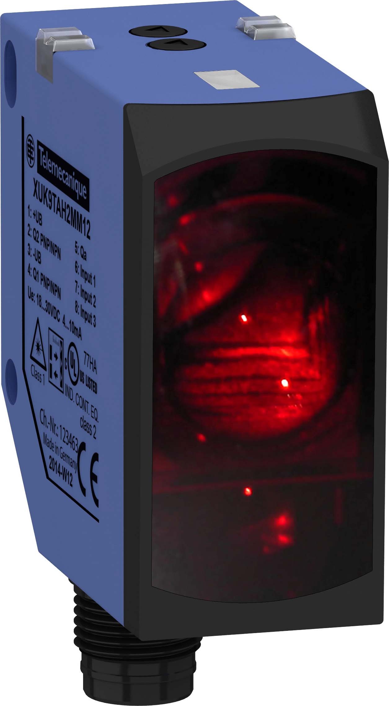 Schneider Electric XUK9TAH2MM12 XUK-Optoe. L. Sen. Reflexionsl.- Sn 70m 2Ausg. PNP/NPN 1Ausg. 4-20mA