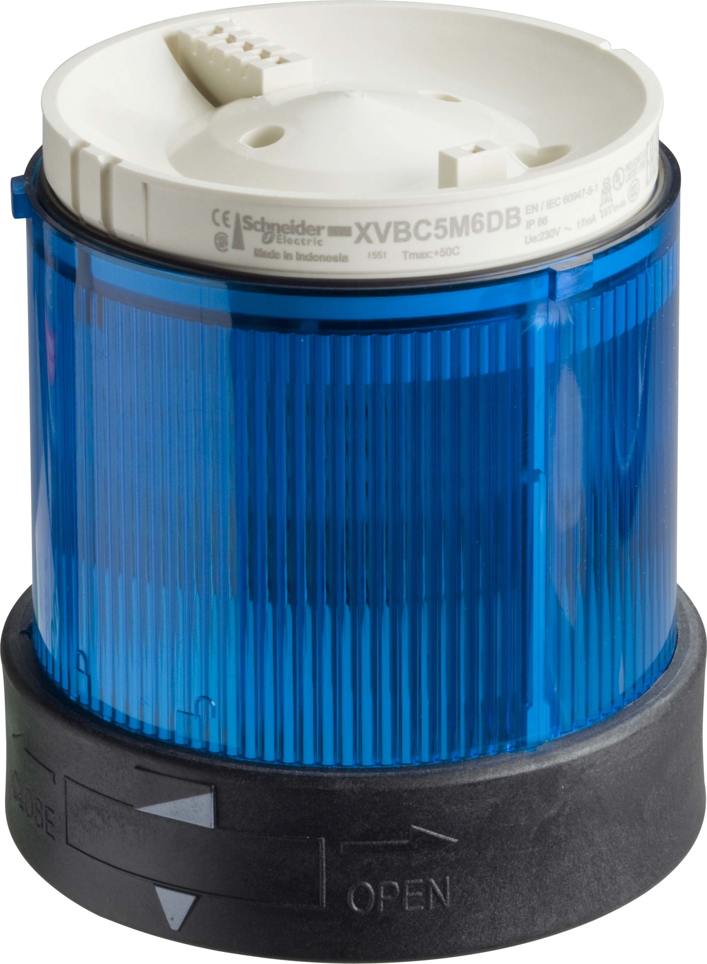 Schneider XVBC2B6D Ø 70mm beleuchtete Einheit mit Lichtdiffusor, konstant, blau, IP65, 24 V