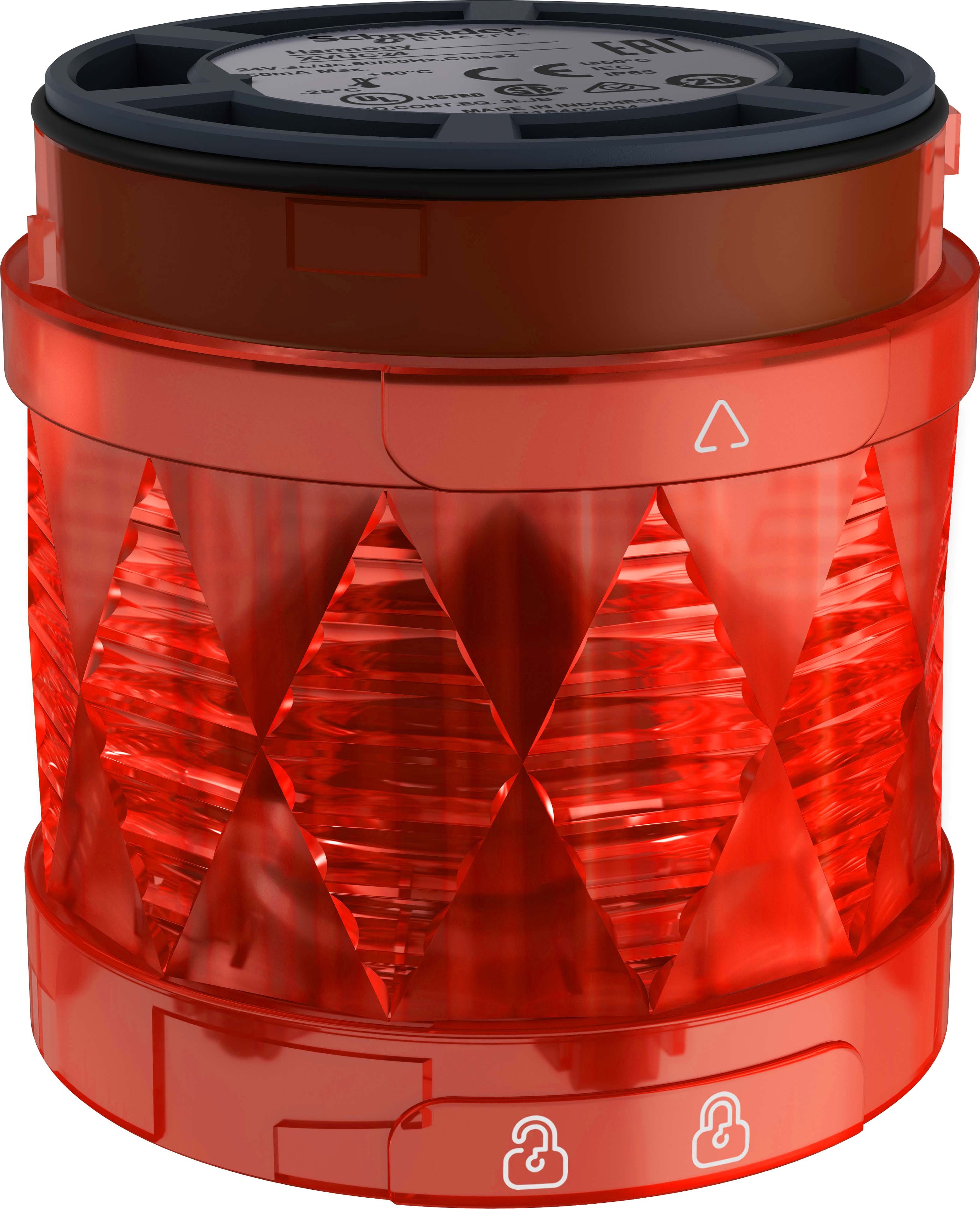 Schneider XVUC44 Leuchtelement, Harmony XVU, modular, 60mm, LED, rot, Blinklicht, IP65, 24V ACDC