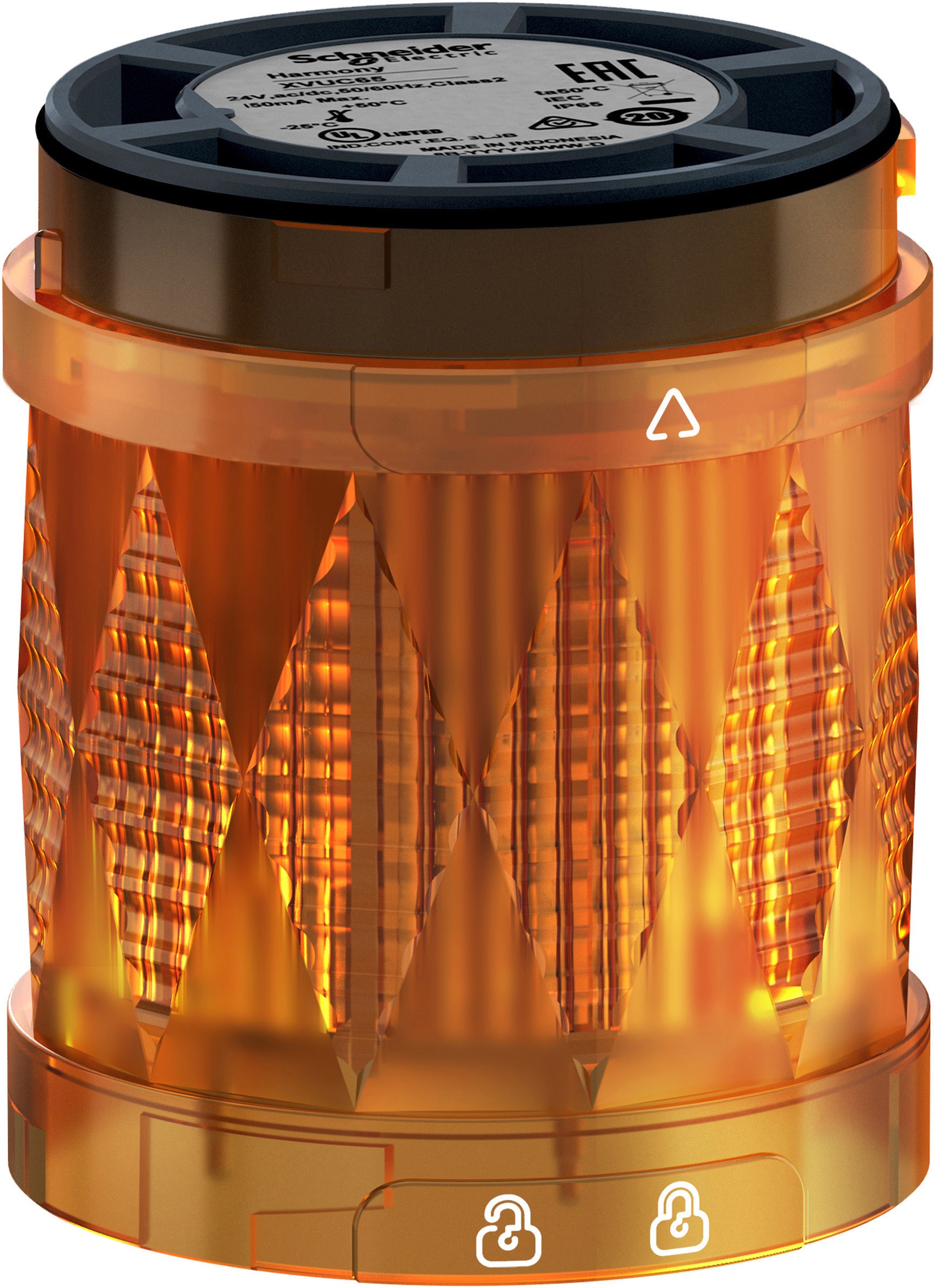 Schneider XVUC65 Leuchtelement, Harmony XVU, modular, 60mm, LED, orange, Blitzlicht, IP65, 24V ACDC