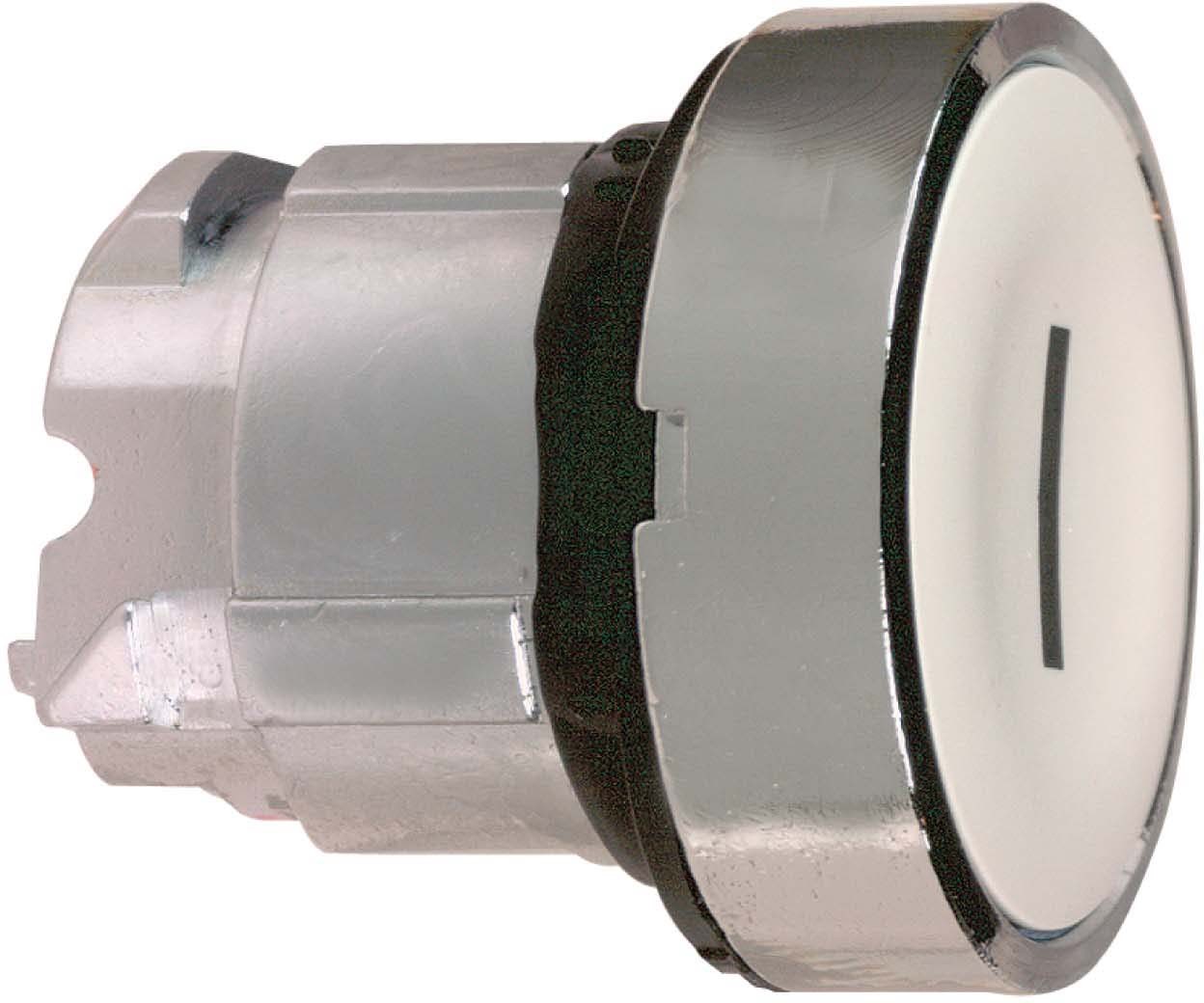 Schneider ZB4BA131 Drucktaster, Frontelement, Harmony XB4, Metall, 22mm, weiß, beschriftet I, tastend