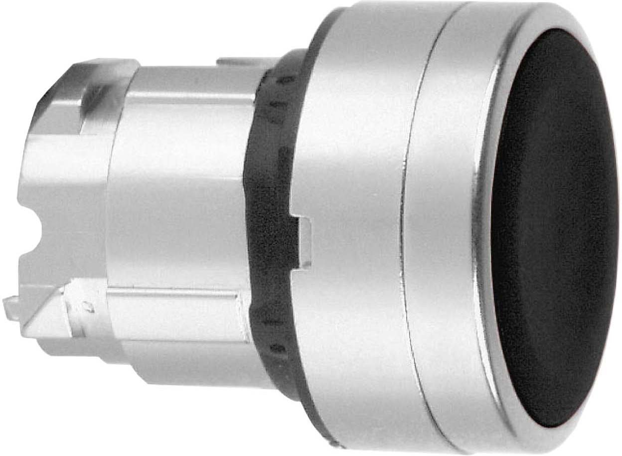 Schneider ZB4BA24 Drucktaster, Frontelement, Harmony XB4, Metall, 22mm, schwarz, unbeschriftet, tastend, hoch