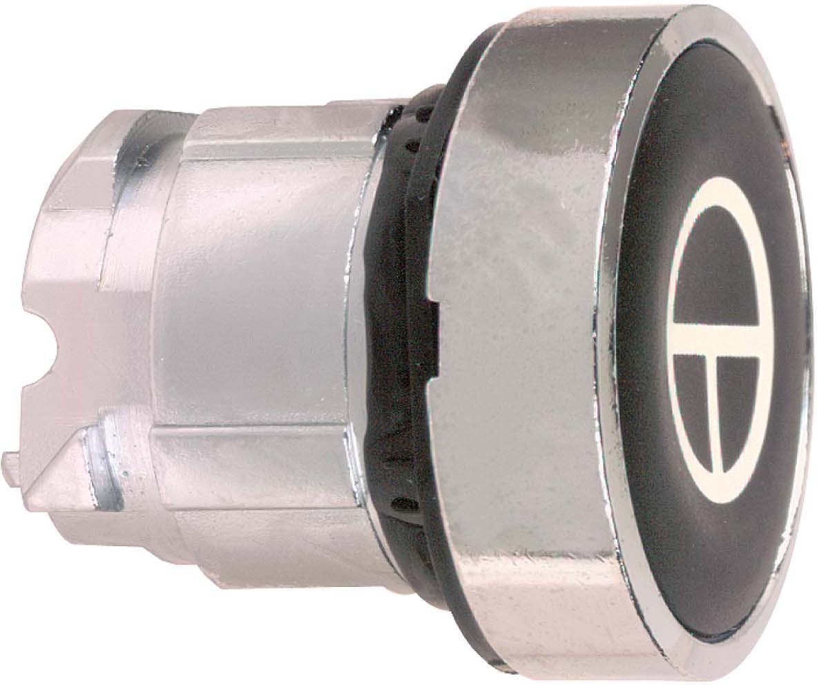 Schneider ZB4BA245 Drucktaster, Frontelement, Harmony XB4, Metall, 22mm, schwarz, beschriftet T, tastend