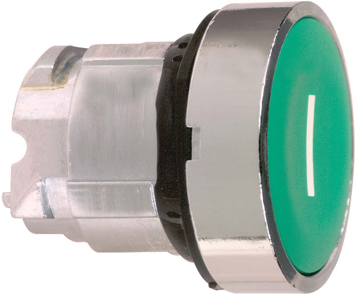 Schneider ZB4BA331 Drucktaster, Frontelement, Harmony XB4, Metall, 22mm, grün, beschriftet I, tastend