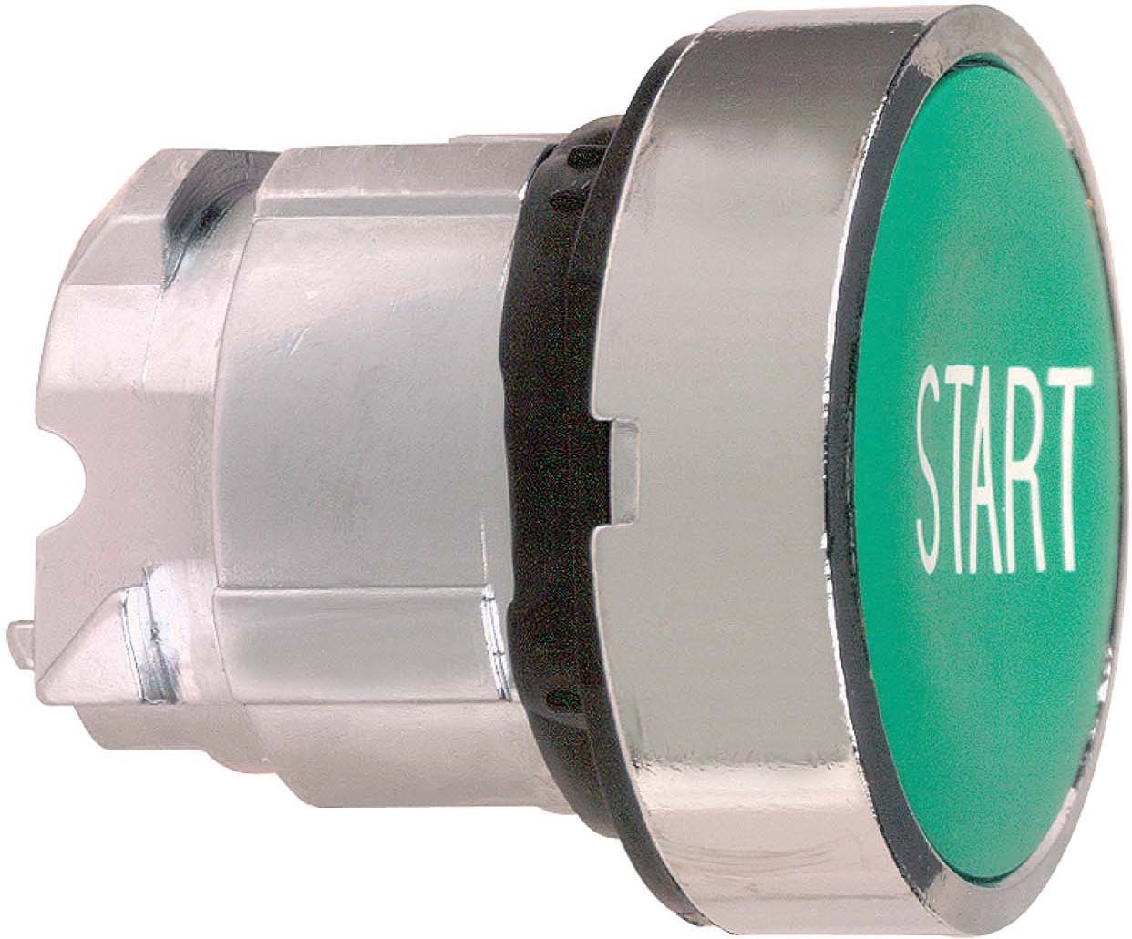 Schneider ZB4BA333 Drucktaster, Frontelement, Harmony XB4, Metall, 22mm, grün, beschriftet START, tastend