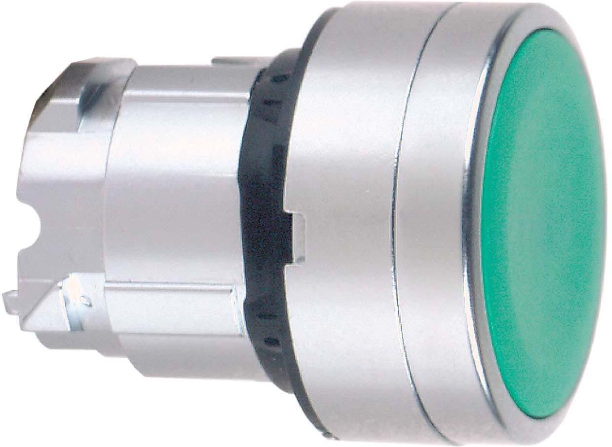 Schneider ZB4BA34 Drucktaster, Frontelement, Harmony XB4, Metall, 22mm, grün, unbeschriftet, tastend, hoch