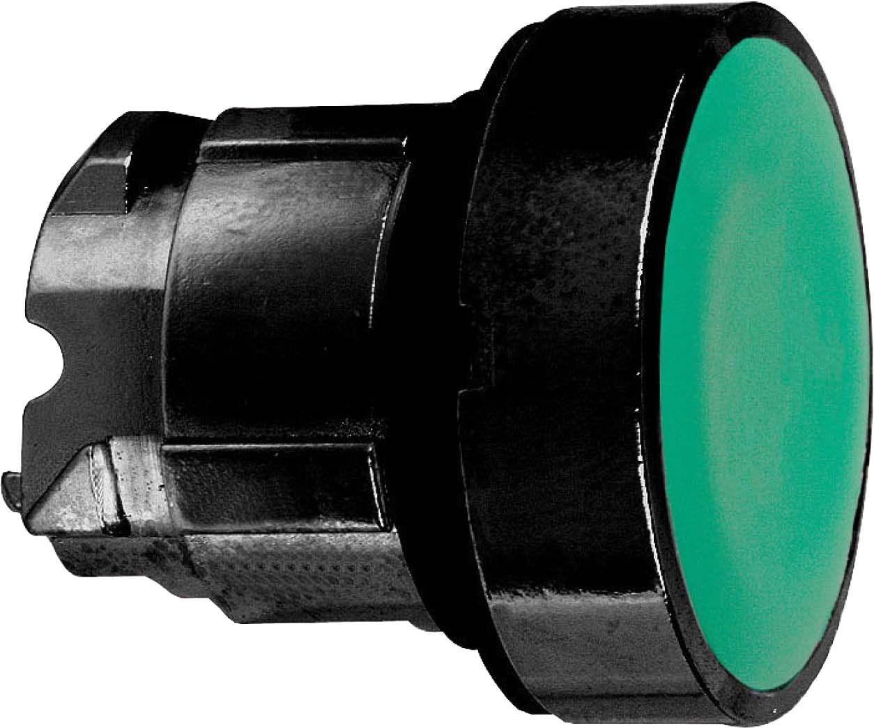 Schneider ZB4BA37 Drucktaster, Frontelement, Harmony XB4, Metall schwarz, 22mm, grün, unbeschriftet, tastend