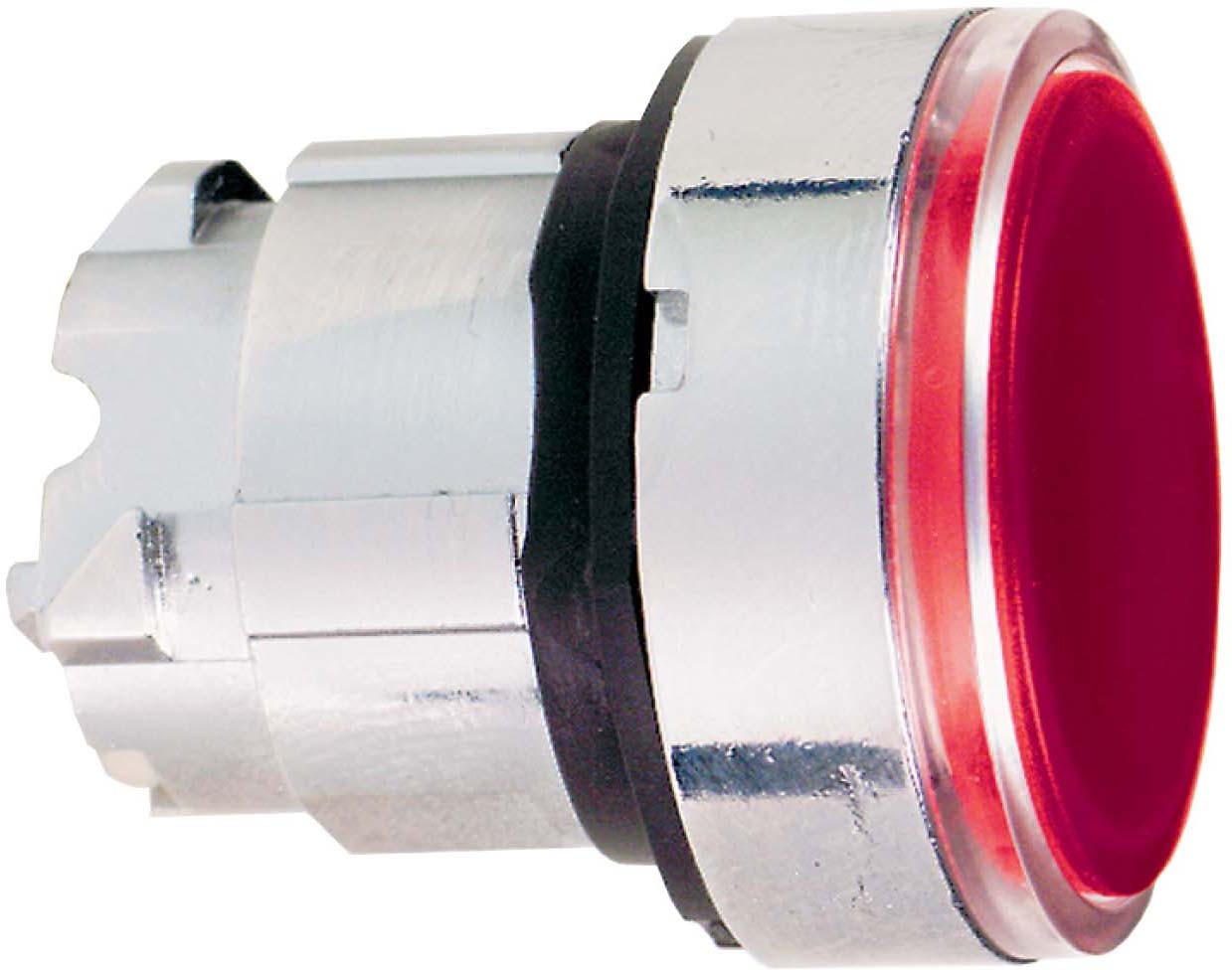 Schneider ZB4BA48 Leuchtdrucktaster, Frontelement, Harmony XB4, Metall, 22mm, rot, tastend, für universelle LED, für Einlegeschild
