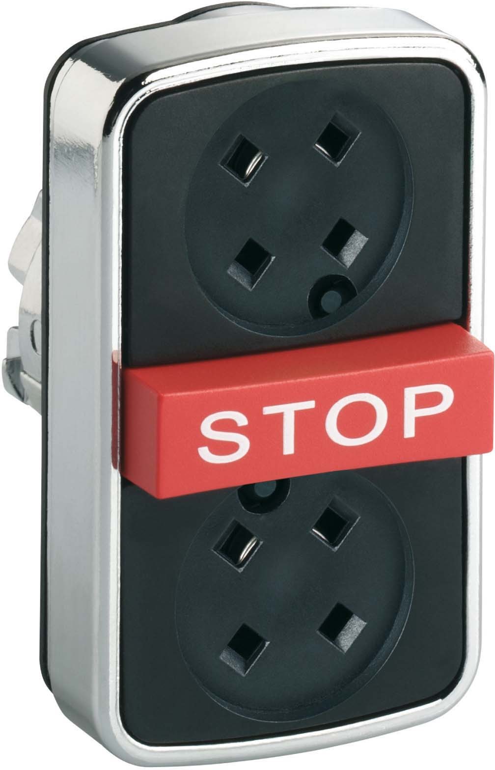 Schneider ZB4BA791 Dreifachdrucktaster, Frontelement, Harmony XB4, Metall, 22mm, ohne Tastenschild, tastend