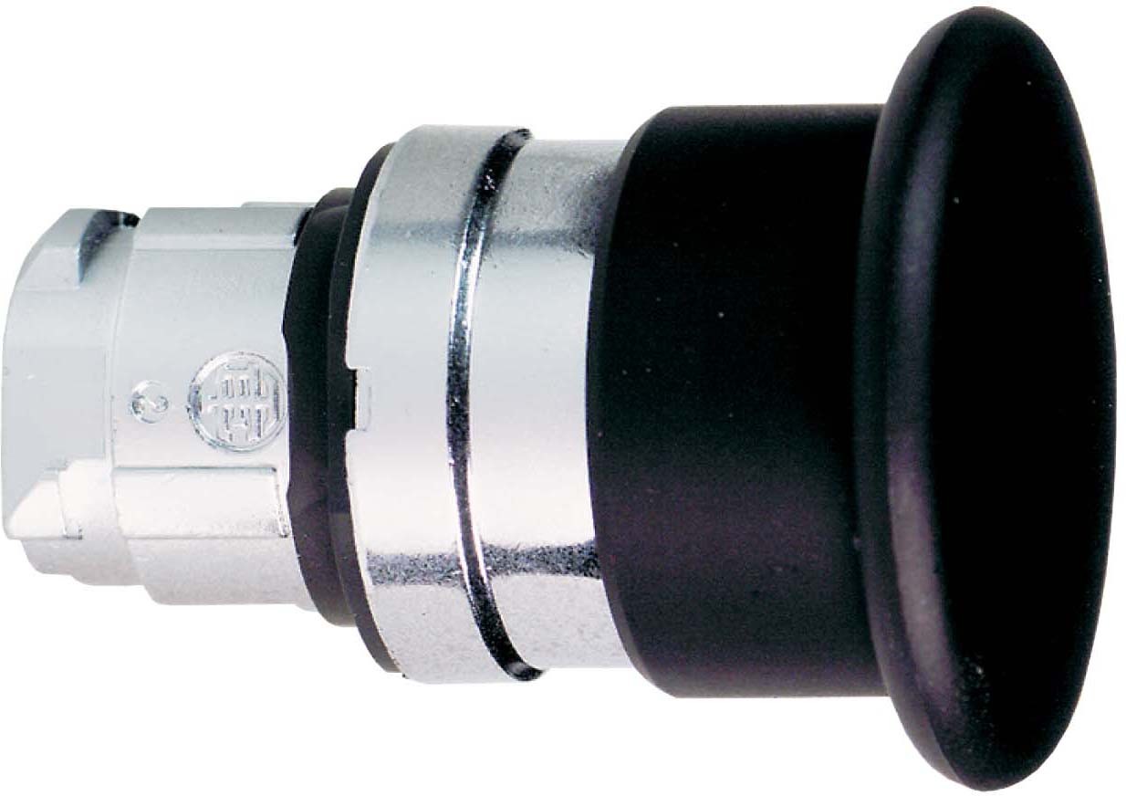 Schneider ZB4BC2 Pilzdrucktaster, Frontelement, Harmony XB4, Metall, 22mm, schwarz, Pilz 40mm, unbeschriftet, tastend