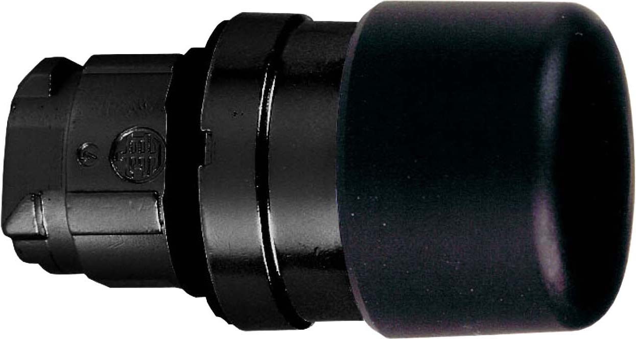Schneider ZB4BC247 Pilzdrucktaster, Frontelement, Harmony XB4, Metall schwarz, 22mm, schwarz, Pilz 30mm, unbeschriftet, tastend