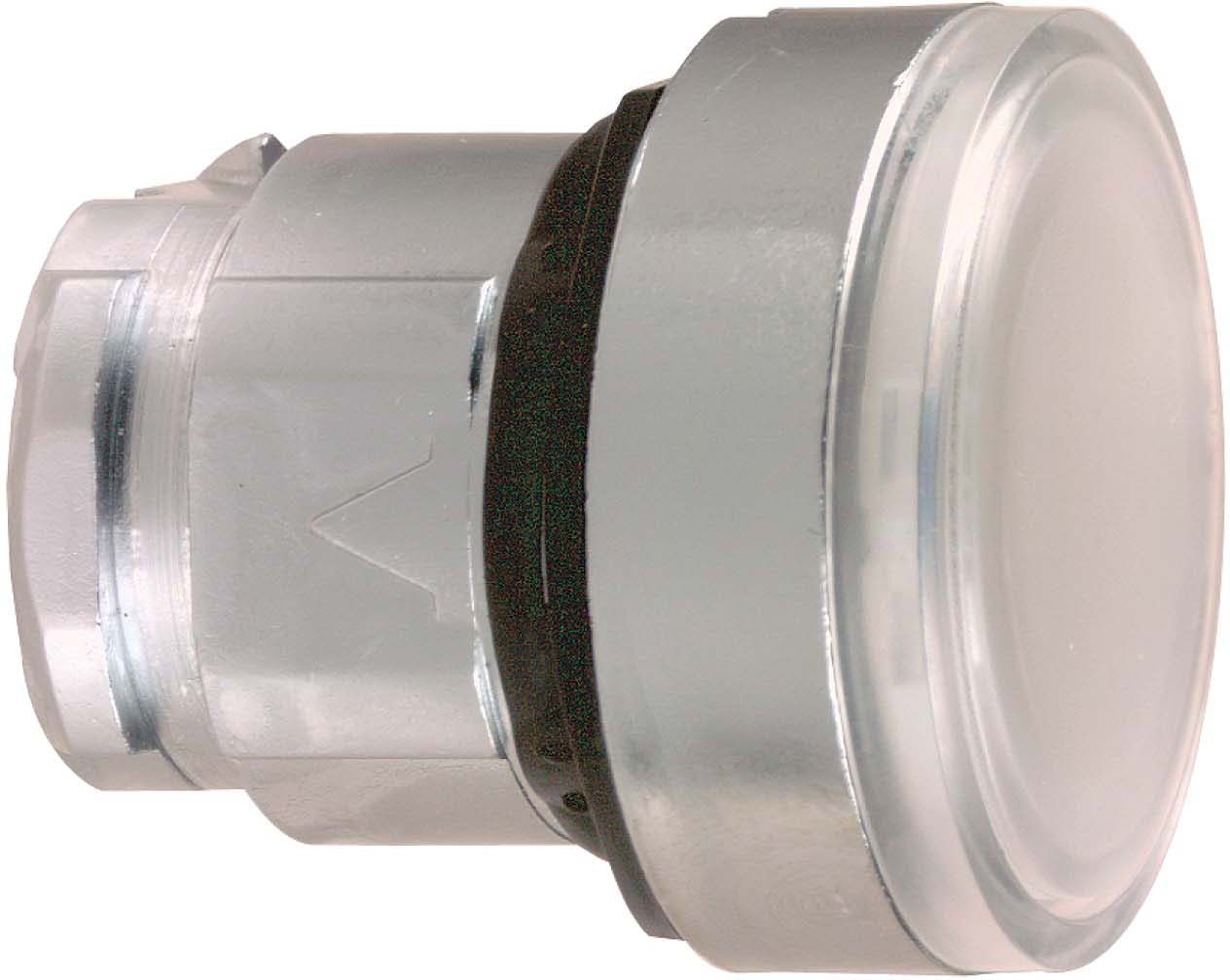 Schneider ZB4BH013 Leuchtdrucktaster, Frontelement, Harmony XB4, Metall, 22mm, weiß, unbeschriftet, für universelle LED, rastend