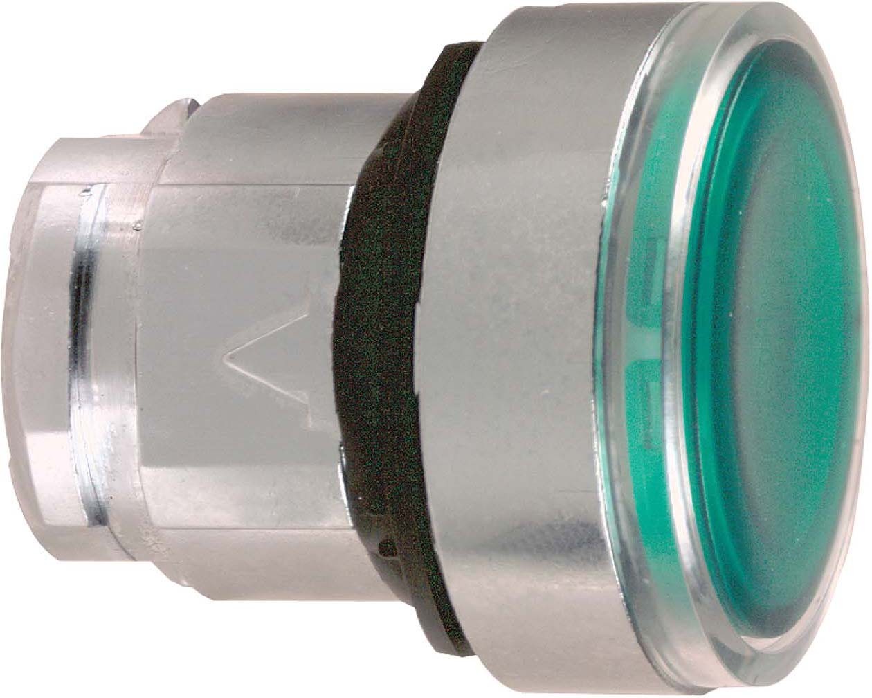 Schneider ZB4BH033 Leuchtdrucktaster, Frontelement, Harmony XB4, Metall, 22mm, grün, unbeschriftet, für universelle LED, rastend