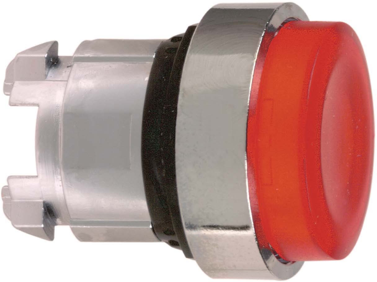 Schneider ZB4BH43 Leuchtdrucktaster, Frontelement, Harmony XB4, Metall, 22mm, rot, vorstehend, für universelle LED, rastend