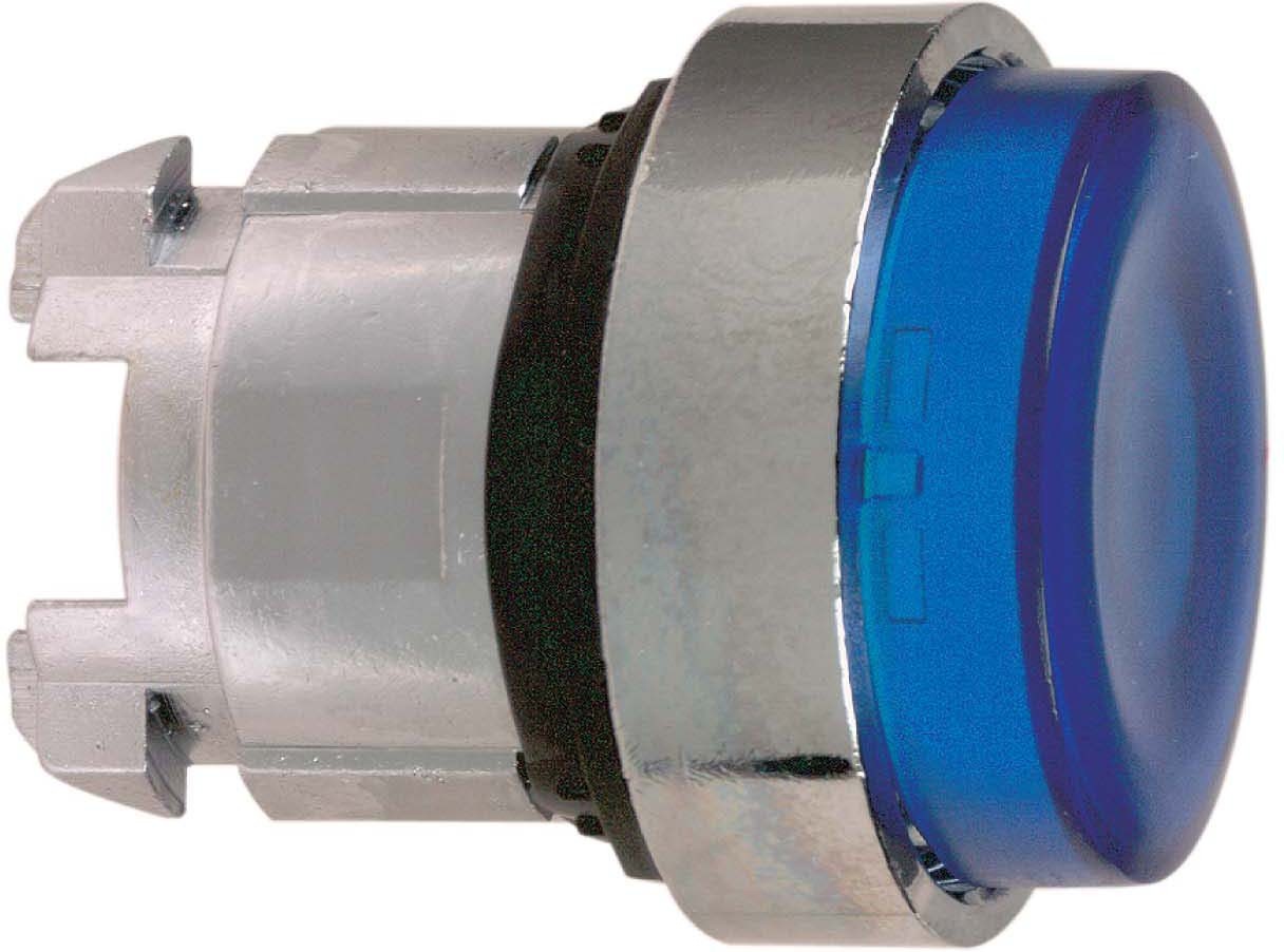Schneider ZB4BH63 Leuchtdrucktaster, Frontelement, Harmony XB4, Metall, 22mm, blau, vorstehend, für universelle LED, rastend