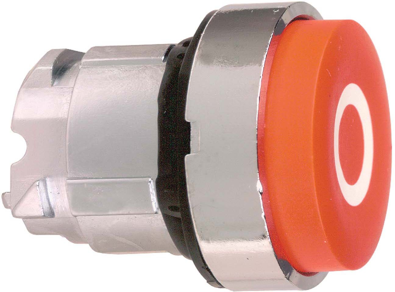 Schneider ZB4BL432 Drucktaster, Frontelement, Harmony XB4, Metall, 22mm, rot, vorstehend, beschriftet O, tastend