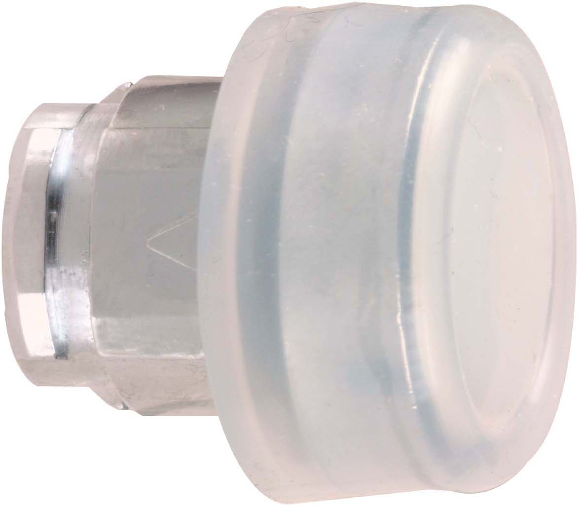 Schneider ZB4BP18 Drucktaster, Frontelement, Harmony XB4, Metall, 22mm, weiß, unbeschriftet, tastend, mit Schutzkappe, für Einlegeschild