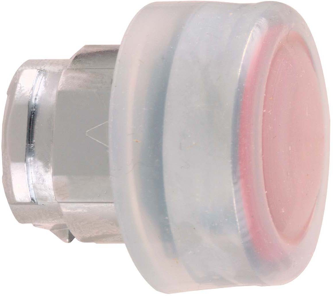 Schneider ZB4BP48 Drucktaster, Frontelement, Harmony XB4, Metall, 22mm, rot, unbeschriftet, tastend, mit Schutzkappe, für Einlegeschild
