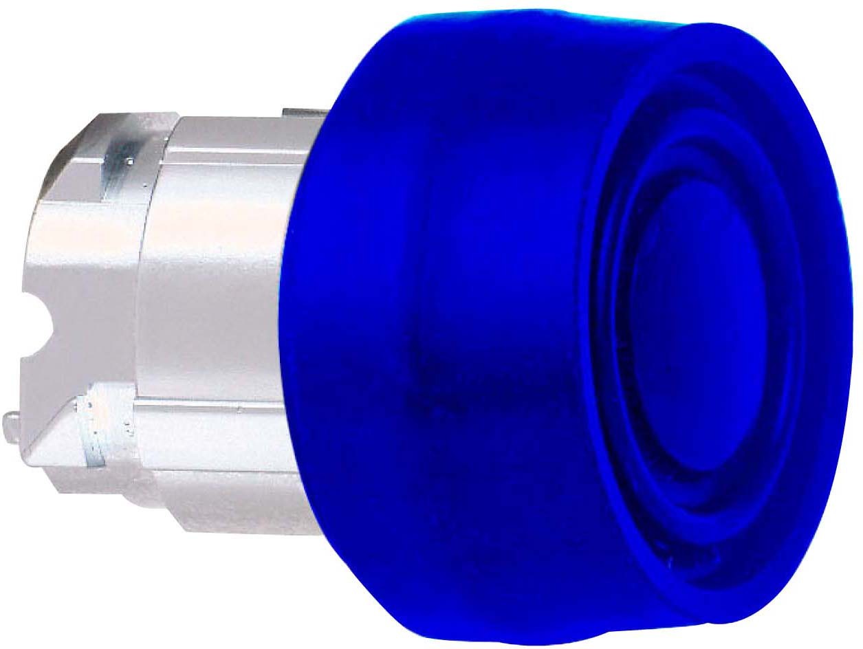 Schneider ZB4BP6S Drucktaster, Frontelement, Harmony XB4, Metall, 22mm, blau, unbeschriftet, tastend, mit Schutzkappe