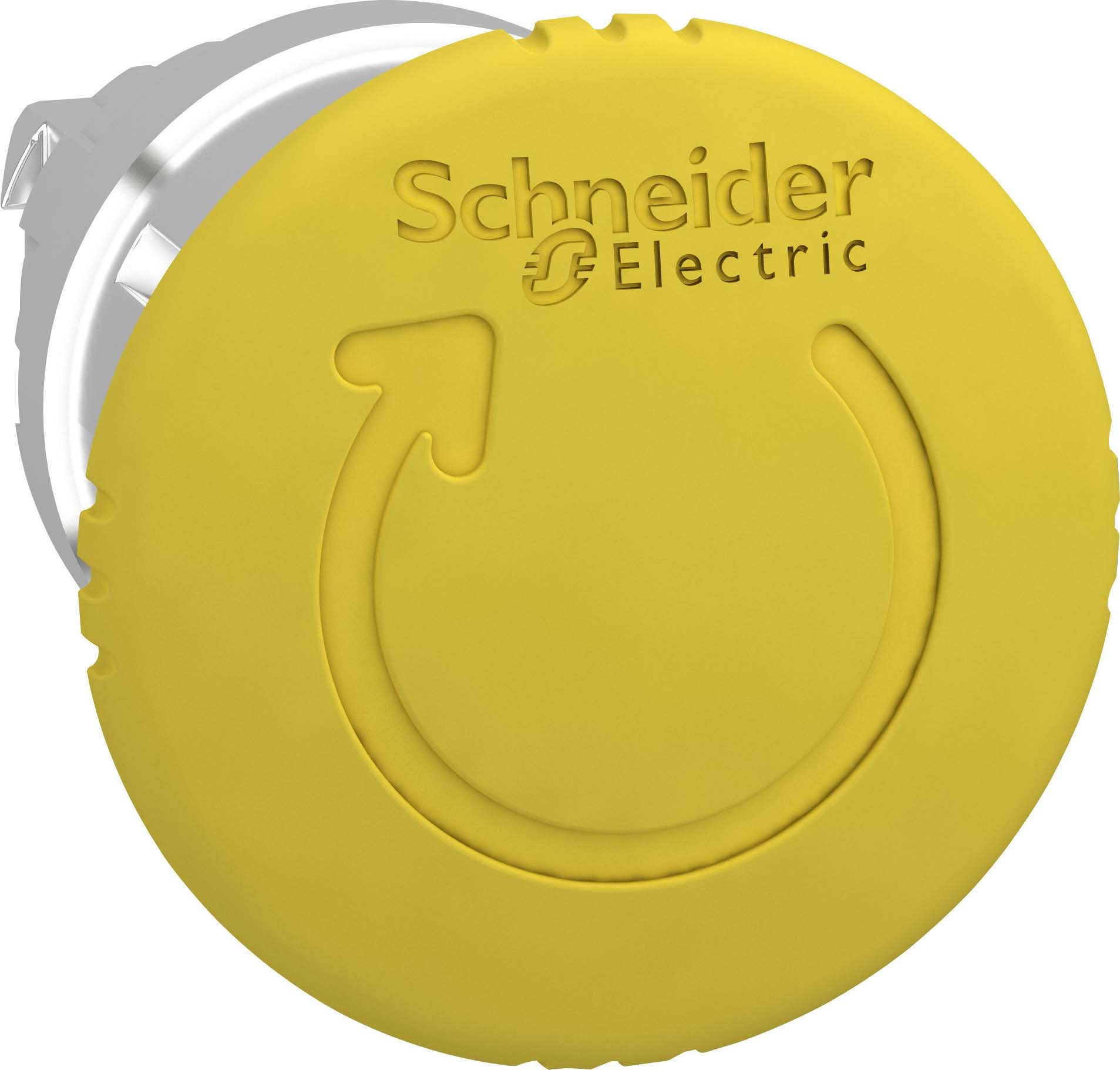 Schneider Electric ZB4BS55S Not-Halt/Not-Aus-Taster gelb Ø40 Auslösetaster und Drehentriegelung Ø22