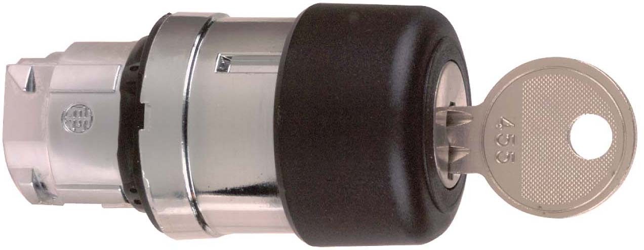 Schneider ZB4BS72 Pilzdrucktaster, Frontelement, Harmony XB4, Metall, 22mm, schwarz, Pilz 30mm, Schlüsselentriegelung