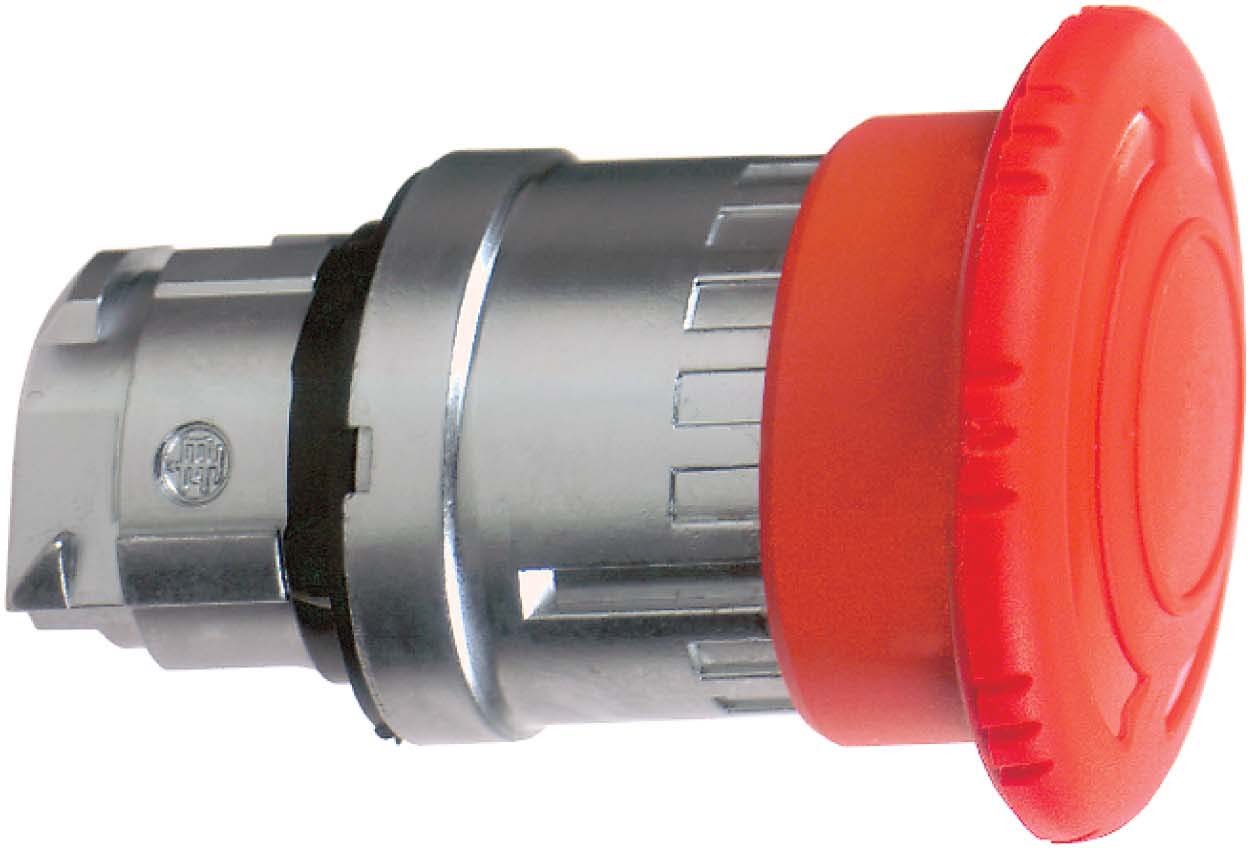 Schneider ZB4BS844 Not-Aus/Not-Halt-Schalter, Frontelement, Harmony XB4, Metall, 22mm, rot, Pilz 40mm, Drehentriegelung