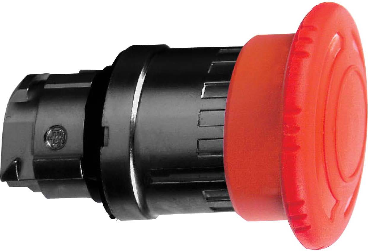 Schneider ZB4BS8447 Not-Aus/Not-Halt-Schalter, Frontelement, Harmony XB4, Metall schwarz, 22mm, rot, Pilz 40mm, Drehentriegelung