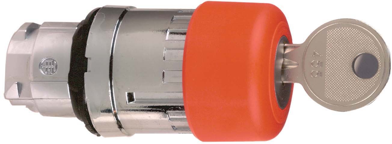 Schneider ZB4BS934 Not-Aus/Not-Halt-Schalter, Frontelement, Harmony XB4, Metall, 22mm, rot, Pilz 30mm, Schlüsselentriegelung