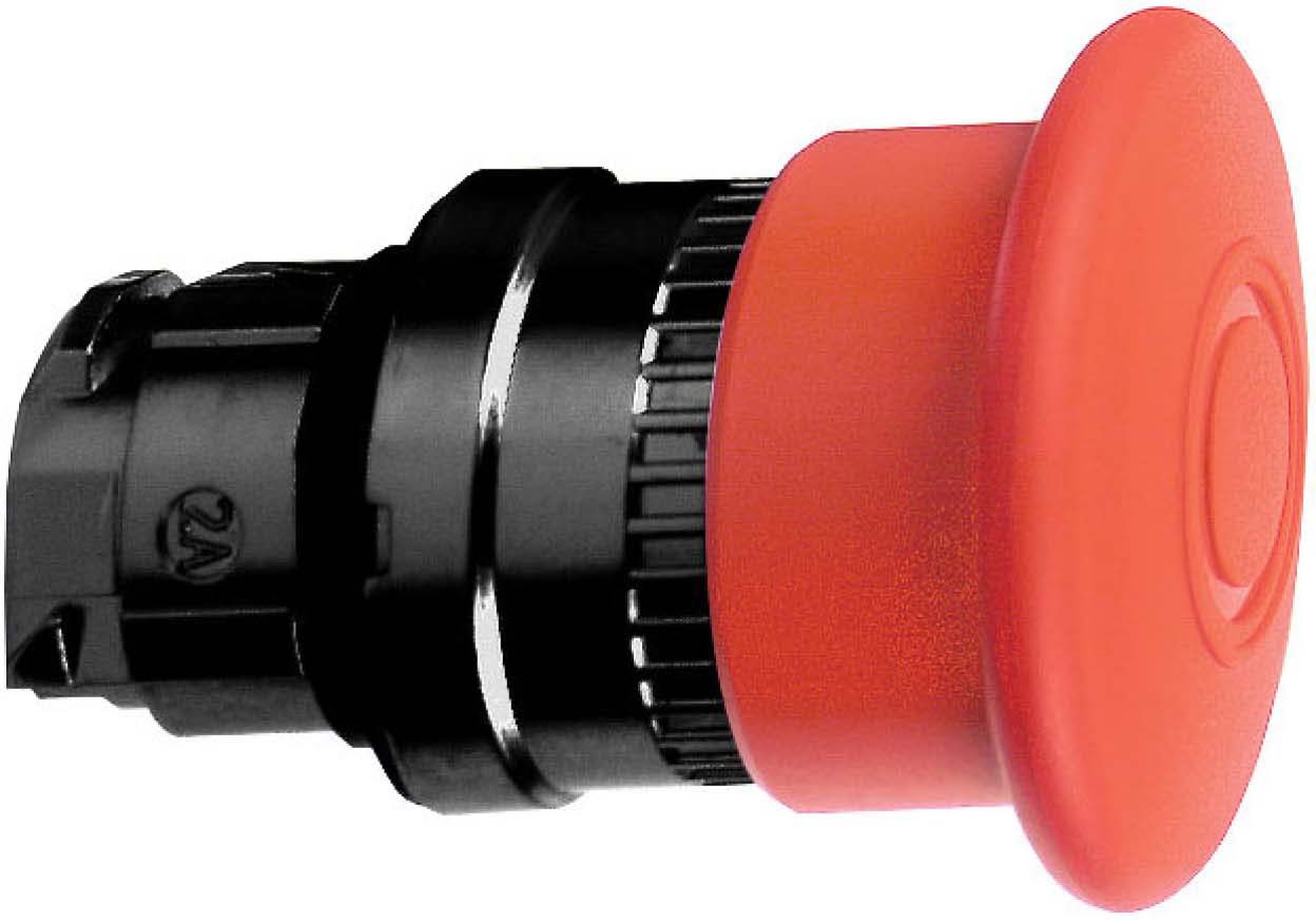Schneider ZB4BT847 Not-Aus/Not-Halt-Schalter, Frontelement, Harmony XB4, Metall schwarz, 22mm, rot, Pilz 40mm, Zugentriegelung