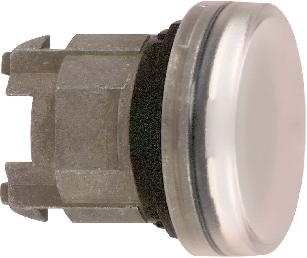 Schneider ZB4BV013 Leuchtmelder, Frontelement, Harmony XB4, Metall, 22mm, weiß, für universelle LED, glatte Kalotte