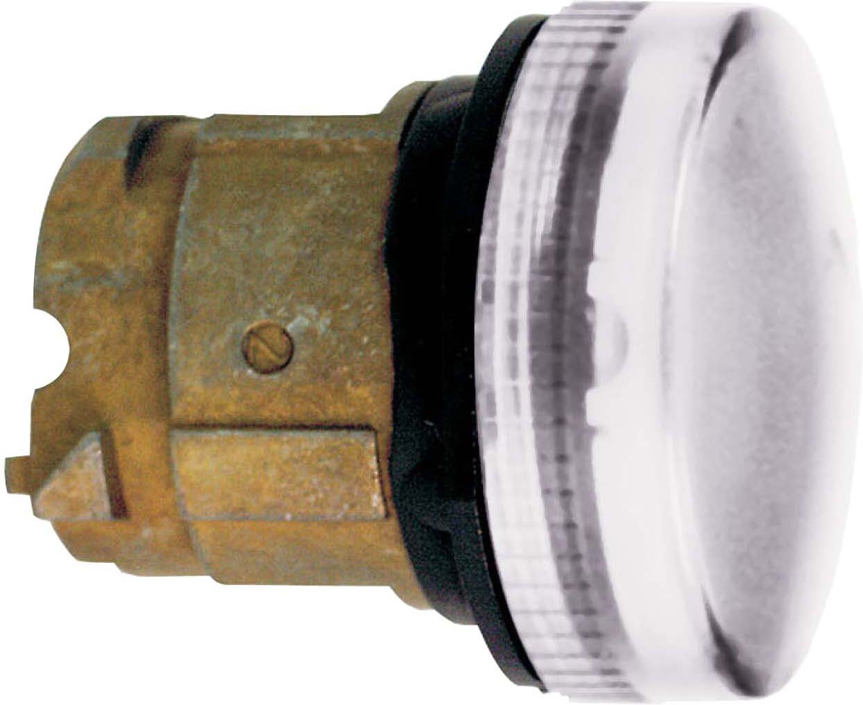 Schneider ZB4BV01S Leuchtmelder, Frontelement, Harmony XB4, Metall, 22mm, weiß, für Glühlampe BA9s, geriffelte Kalotte