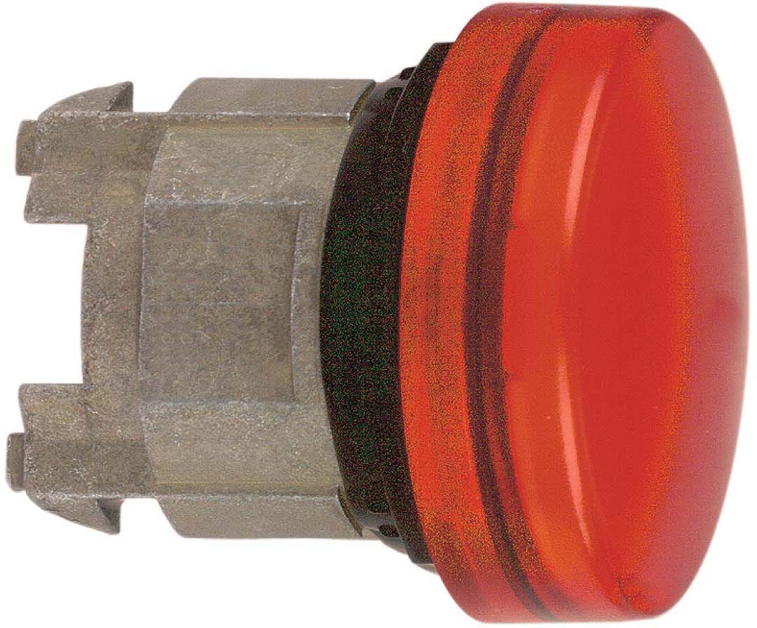 Schneider ZB4BV043E Leuchtmelder, Frontelement, Harmony XB4, Metall, 22mm, rot, für universelle LED, glatte Kalotte, für Einlegeschild