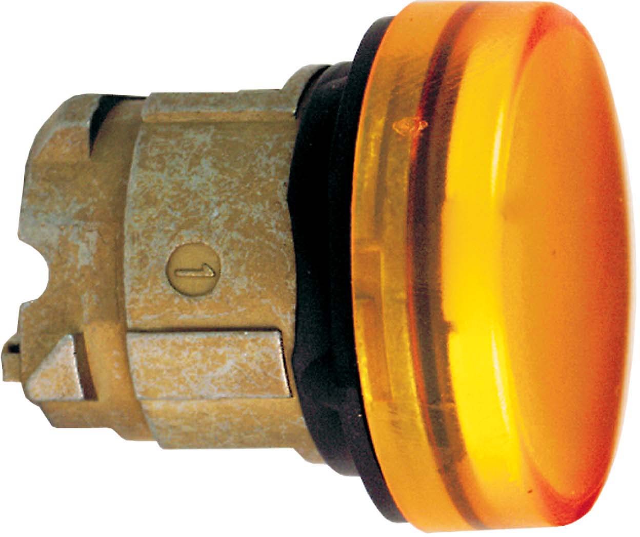 Schneider ZB4BV053E Leuchtmelder, Frontelement, Harmony XB4, Metall, 22mm, orange, für universelle LED, glatte Kalotte, für Einlegeschild