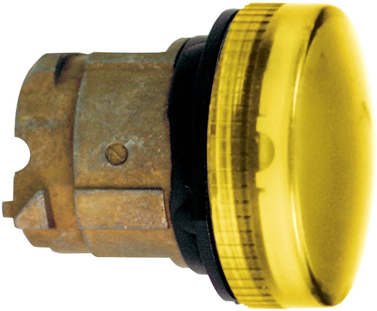 Schneider ZB4BV05S Leuchtmelder, Frontelement, Harmony XB4, Metall, 22mm, orange, für Glühlampe BA9s, geriffelte Kalotte