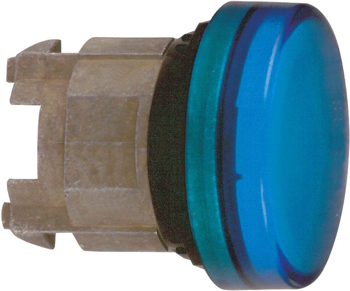 Schneider ZB4BV063 Leuchtmelder, Frontelement, Harmony XB4, Metall, 22mm, blau, für universelle LED, glatte Kalotte