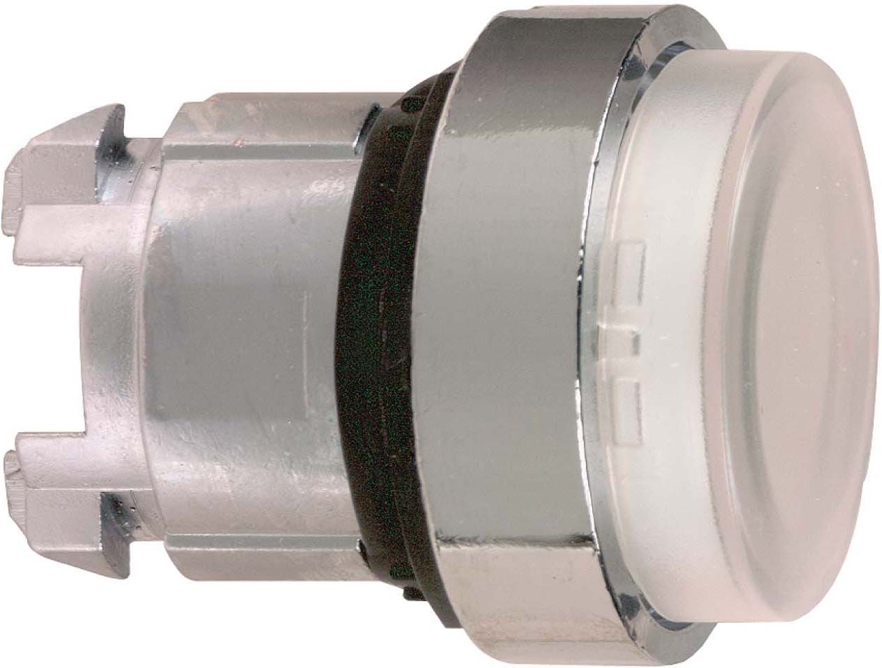 Schneider ZB4BW11 Leuchtdrucktaster, Frontelement, Harmony XB4, Metall, 22mm, weiß, vorstehend, unbeschriftet, glatte Kalotte, BA9s