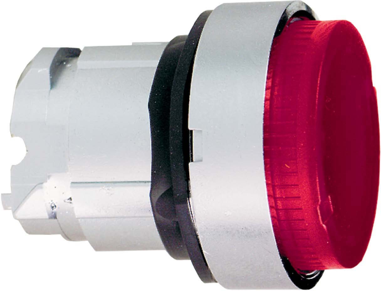 Schneider ZB4BW143 Leuchtdrucktaster, Frontelement, Harmony XB4, Metall, 22mm, rot, vorstehend, unbeschriftet, für universelle LED