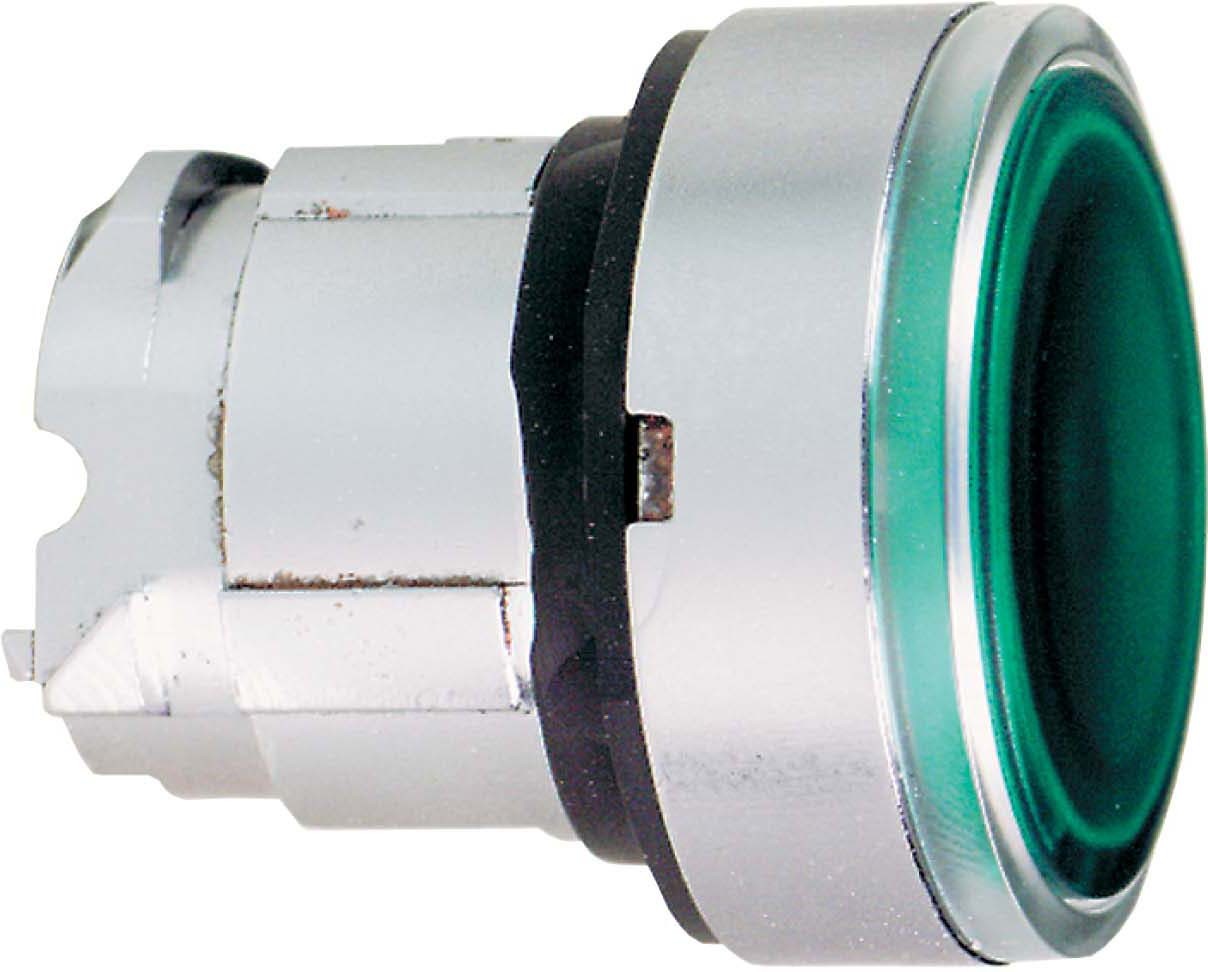 Schneider ZB4BW333 Leuchtdrucktaster, Frontelement, Harmony XB4, Metall, 22mm, grün, unbeschriftet, tastend, für universelle LED