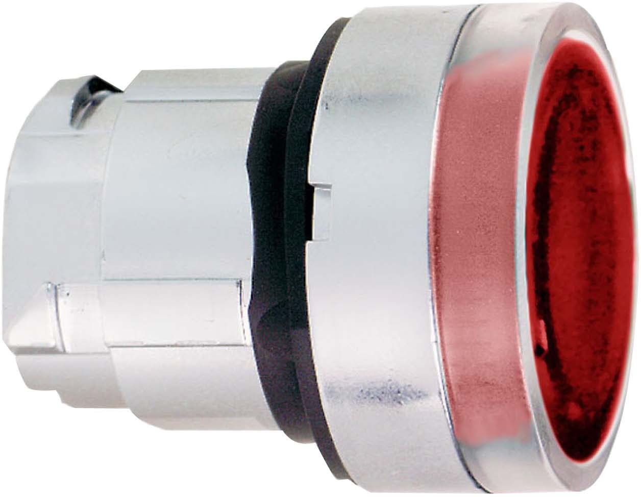 Schneider ZB4BW343S Leuchtdrucktaster, Frontelement, Harmony XB4, Metall, 22mm, rot, unbeschriftet, tastend, geriffelt, für universelle LED